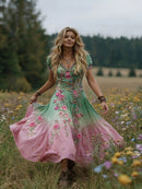 Vestido Elegante e Artístico Vintage