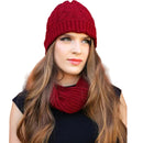 Kit Inverno com Gorro e Lenço em Tricot de Lã Trançada