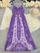 Vestido Boémio Estampado com Decote em V