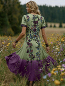 Vestido Elegante e Artístico Vintage